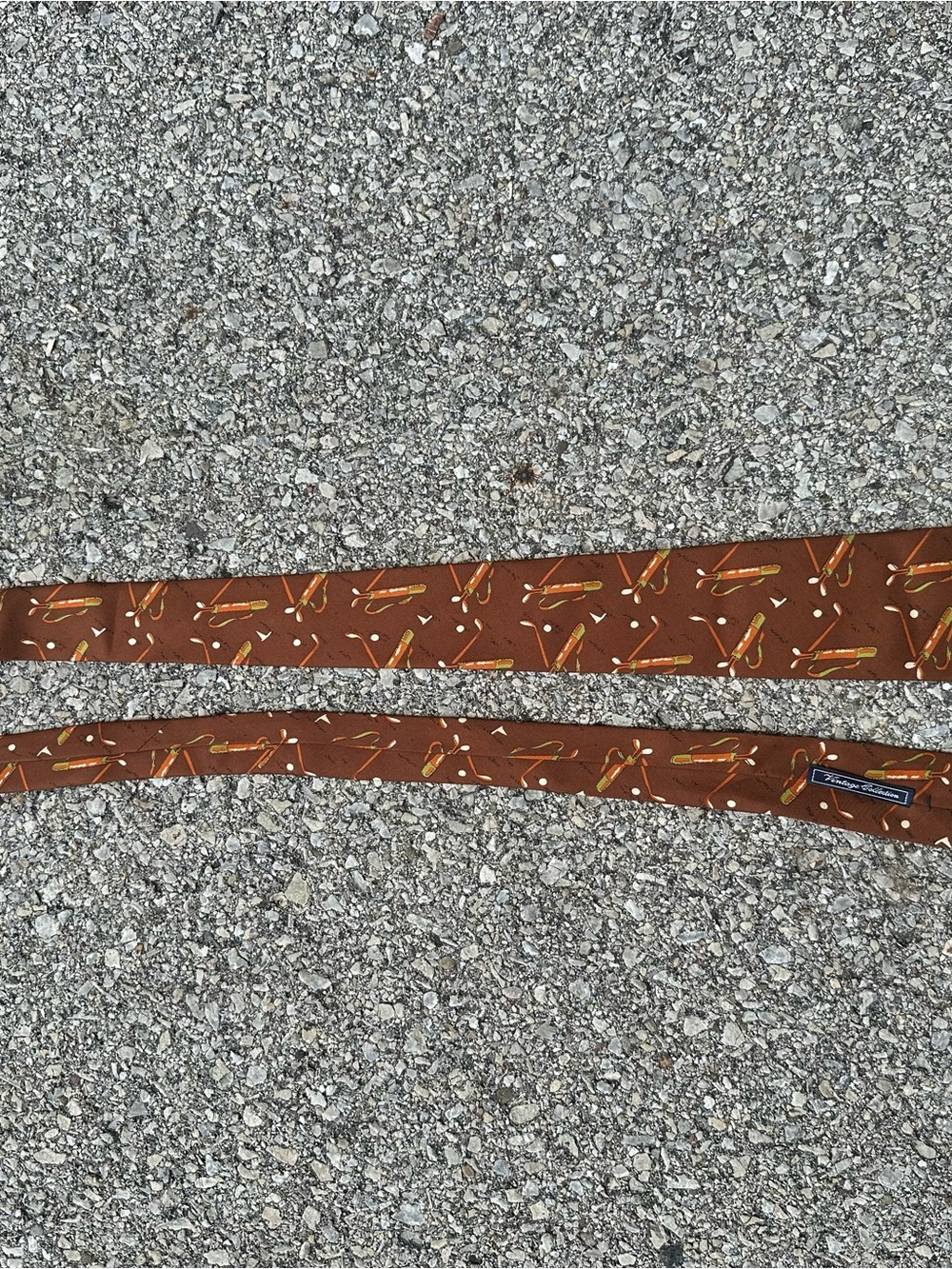 Polo by Ralph Lauren vintage collection Brown Silk tie Golf Club Pattern